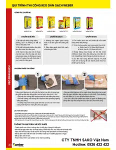 Quy trinh thi cong keo dan gach weber - CTY SAKO VIETNAM NPP KEO WEBER