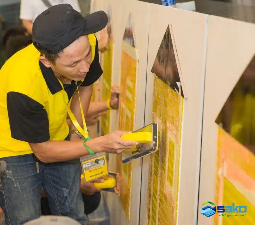 Op lat gach y, gach nhap khau, da grantie, gach cao cap Mosaic bang keo dan gach WEBER, Keo dan gach TAG do SAKO Viet Nam cung cap gia re tai quan 1,2,3,4,5,6,7,8,9,10,11,12