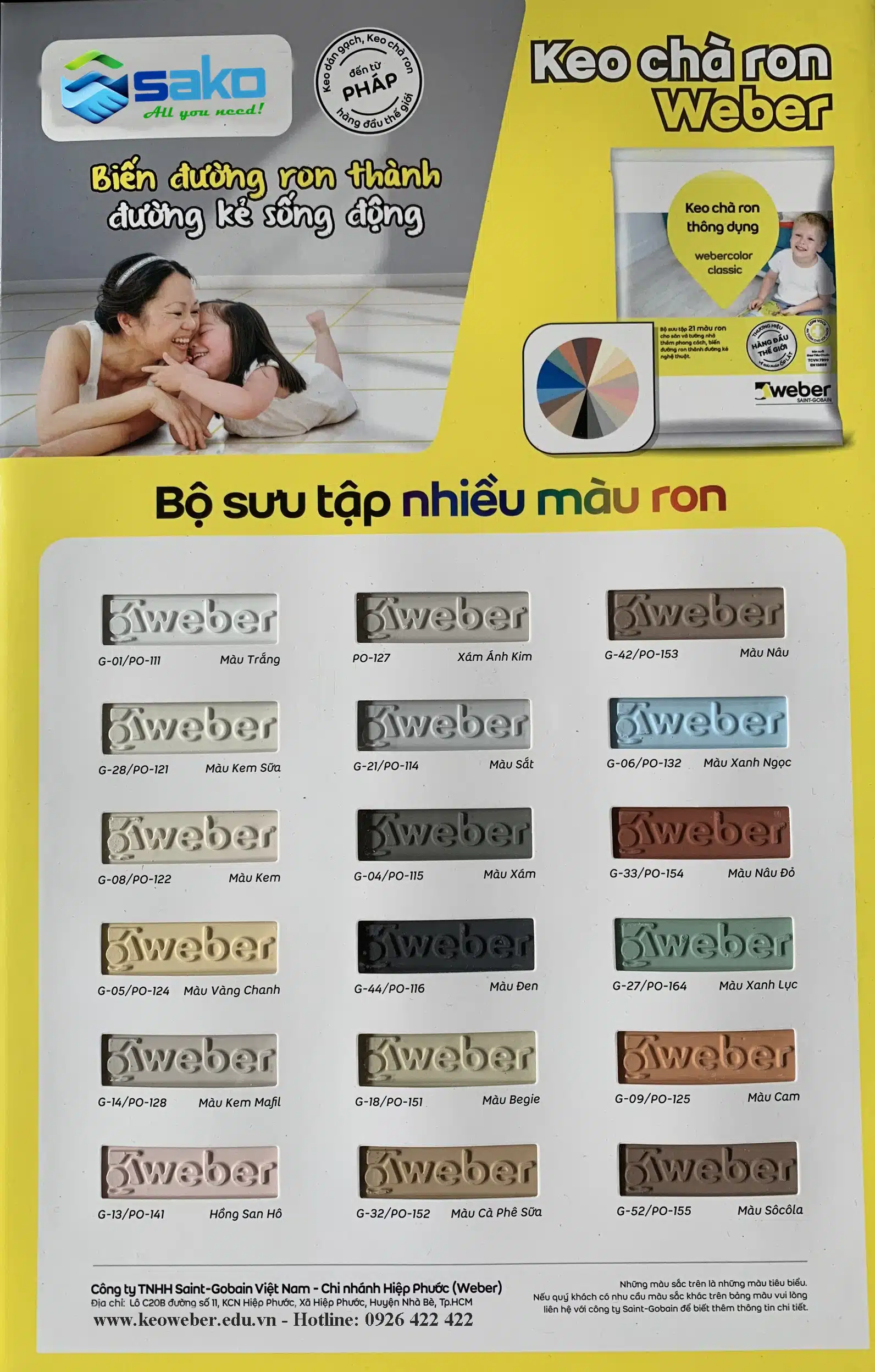 Bang mau keo cha ron Weber nam 2020