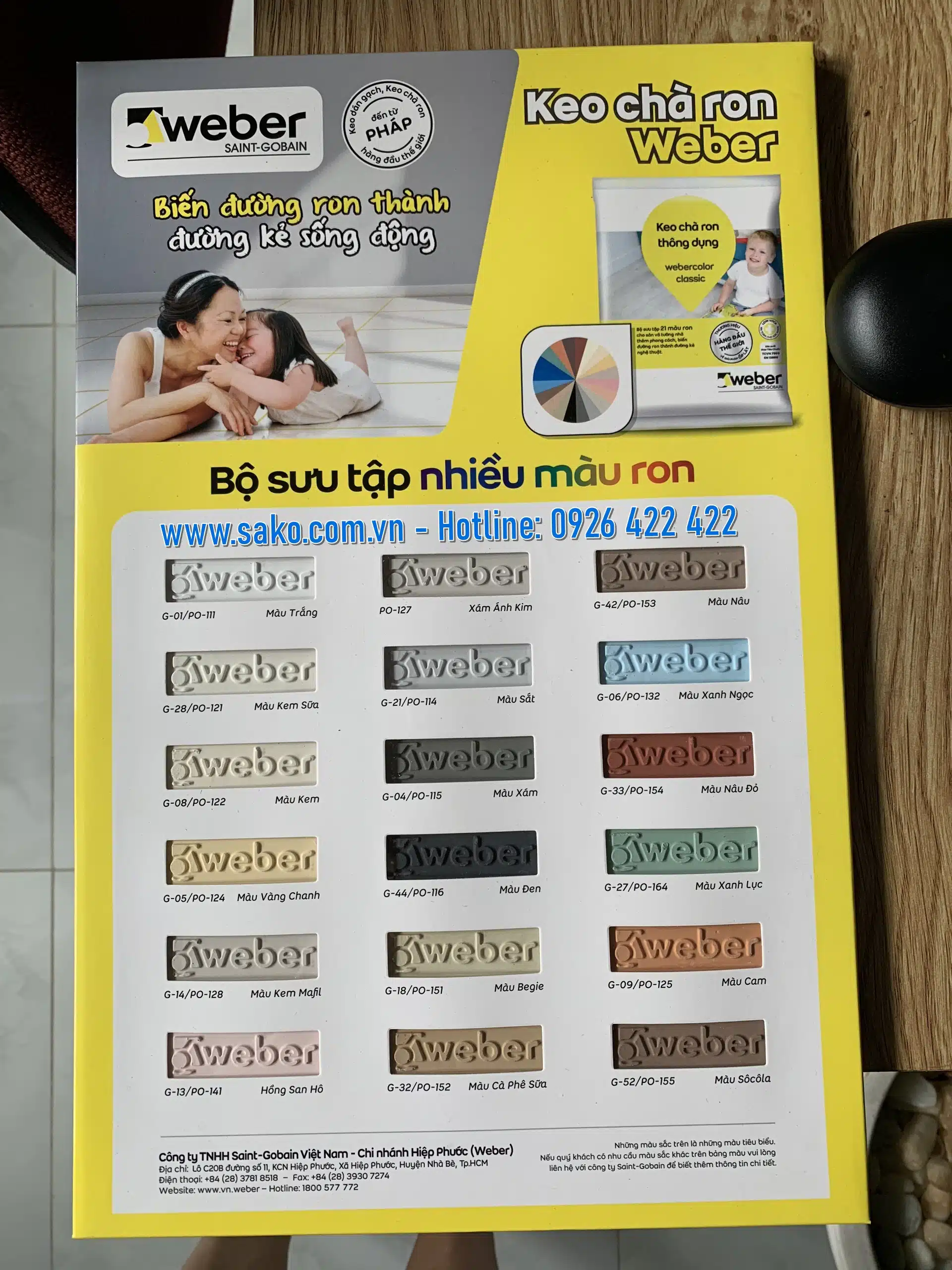 Bang mau keo cha ron Weber, Nha Phan Phoi so 1 tai Viet Nam SAKO VN