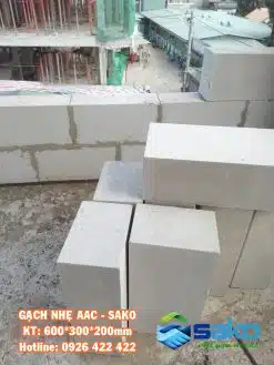 Gạch nhẹ AAC 600x300x200mm